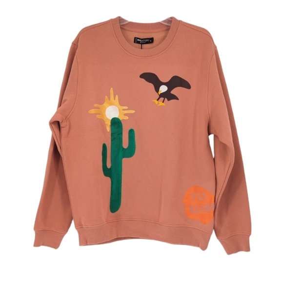 Roku Studio Stay Wild Cactus Eagle Crewneck Graphic Sweatshirt NWT Size L - Picture 1 of 9